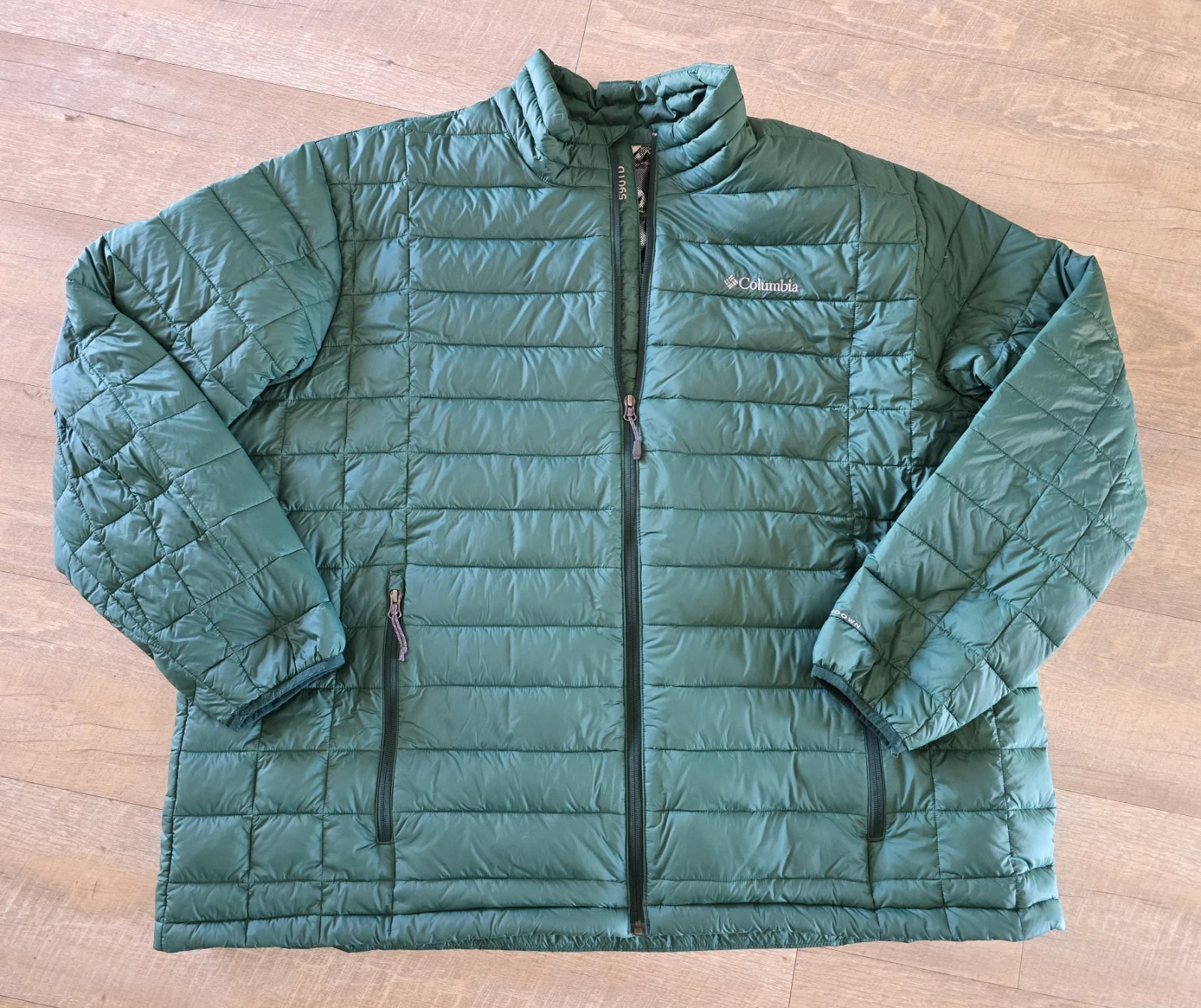 MEN'S GREEN COLUMBIA OMNI-HEAT 590TB TURBO DOWN HOODED PUFFER JACKET COAT 4X