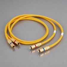 Pair OCC Copper Silver Plated Wire Gold Plated Connector HiFi Audio RCA Cable