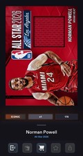 DIGITAL CARD TOPPS NBA COLLECT 2026 ALL STAR ICONIC NORMAN POWELL RED RELIC