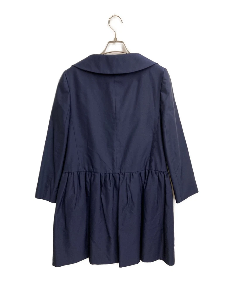 Abrigo largo PRADA cuello redondo P6680 azul marino para mujer talla 40 - Imagen 2 de 4