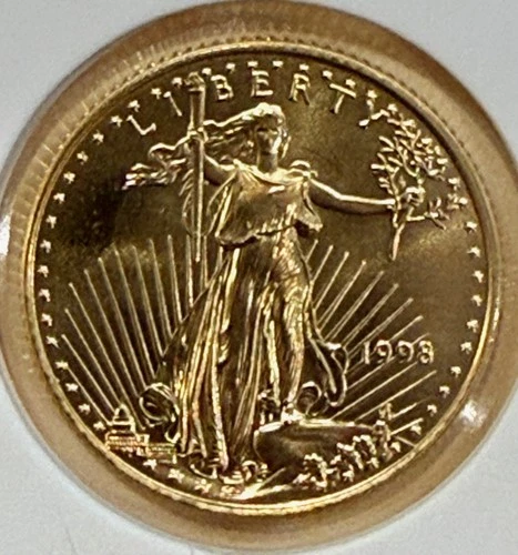 1998 American Gold Eagle & Walking Liberty 1/4 OZ fine gold coin