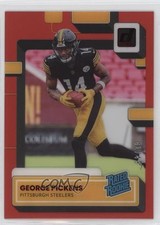 2022 Panini Clearly Donruss Rated Rookie Red /49 George Pickens #73 0nr3