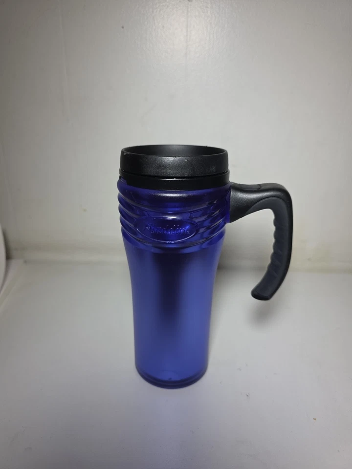 Aladdin Insulated eCycle Travel Coffee Mug Cup 16 oz Florish Blu CLEAN w/ Handle - Image 3 of 4
