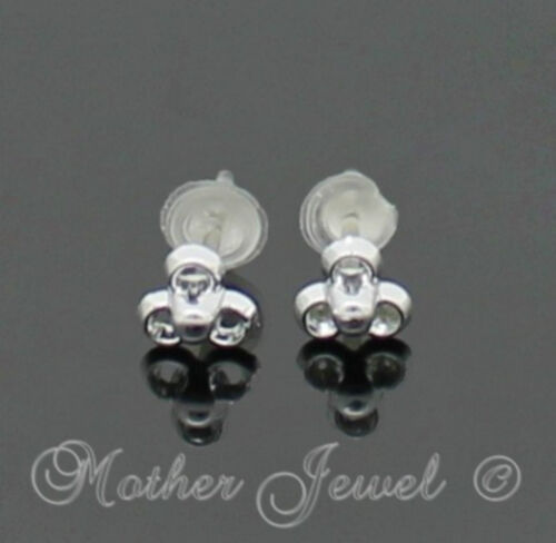 5mm Celtic Flower Hypo-allergenic Silicone Silver Enamel Earrings Ladies Studs - Zdjęcie 1 z 3
