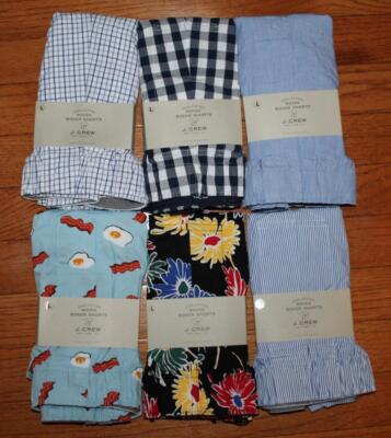 SIX (6) NEW NWT Mens J.Crew J. J Crew Boxers Boxer Shorts Underwear LARGE *4T
