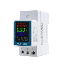Color Digital Display Energy Meter Multifunction Tester AC Rail-Mounted Meter...