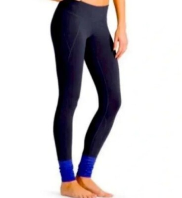 ATHLETA Plie Tight Barre Color Block Full Length Yoga Leggings Indigo Size S