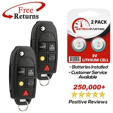 2 Remote Keyless Entry Car Flip Key Fob Replacement For Volvo (LQNP2T-APU)
