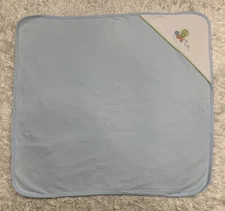 Vintage Sears Roebuck Blue Hooded Receiving Swaddle Crib Baby Blanket