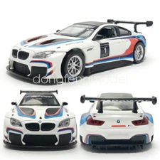 1:32 BMW M6 GT3 Racing Car Model Diecast Toy Cars Toys for Kids Boys Gifts White