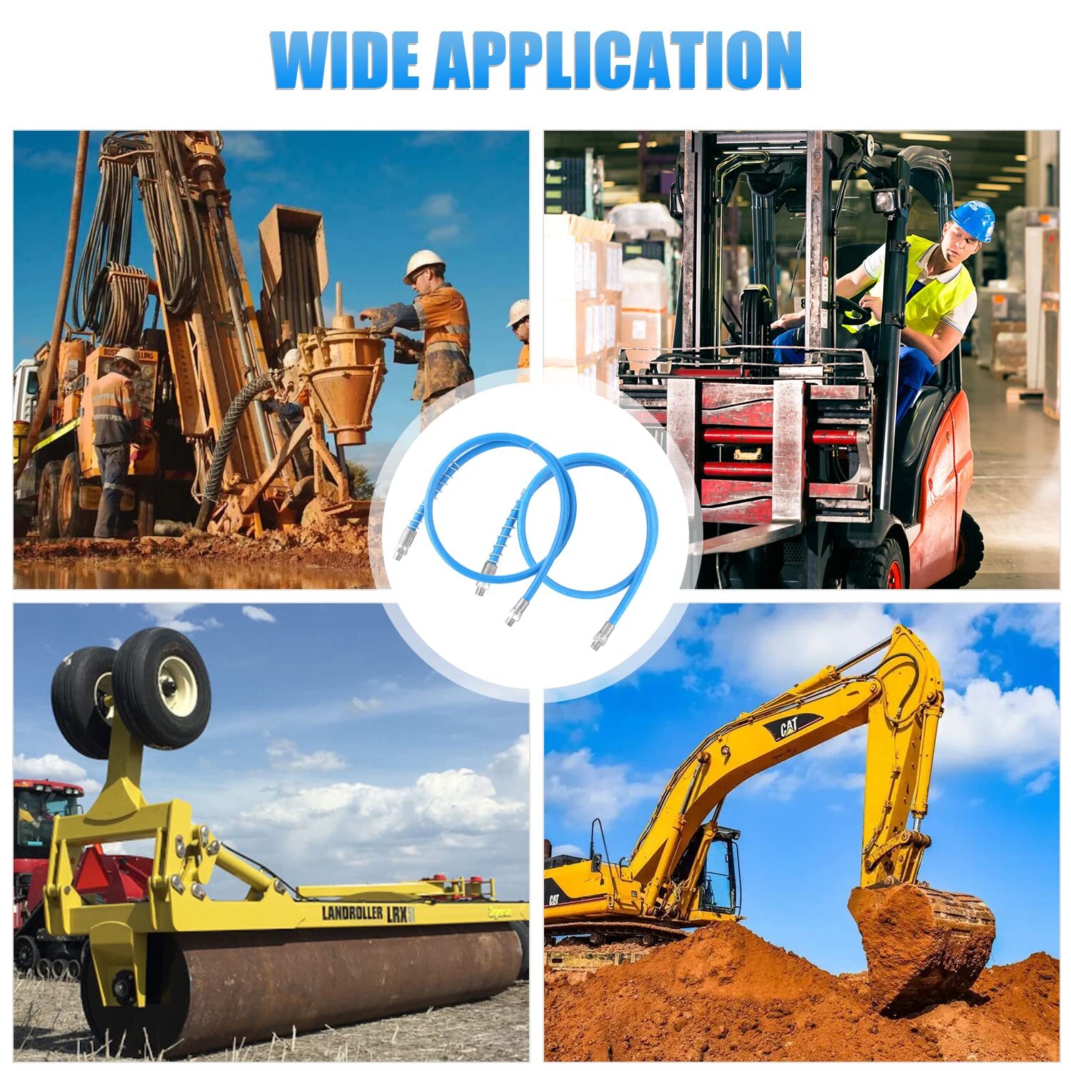 39" Grease Gun Hose,4Pcs Grease Gun Accessories Kit Includes,1pcs 6" Angled Tube