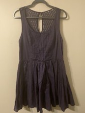 New NWT Womens Lauren Conrad LC Lace Back Dress Purple Gray Stone Size 14