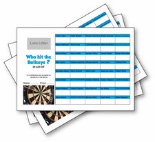40 SQUARE DARTS THEMED FUNDRAISING SCRATCH CARDS A6 FULL COLOUR CHARITY IDEA