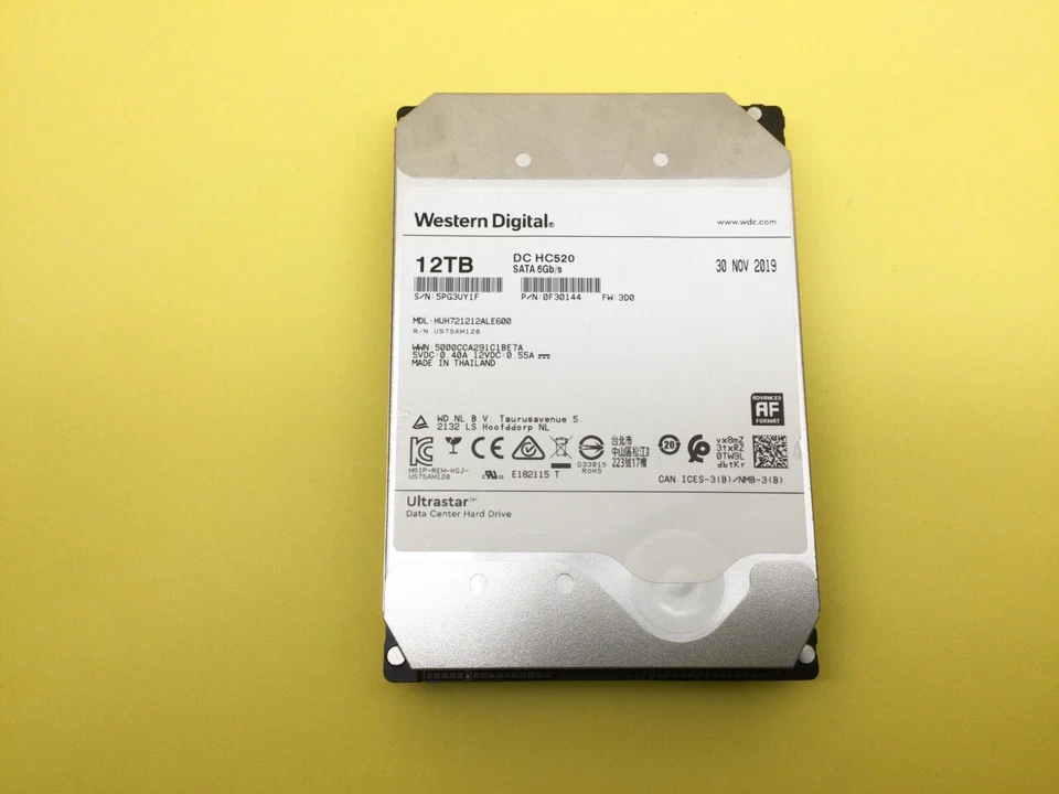 WD DC HC520 12TB 7.2K SATA 6Gb/s 3.5in 512e HDD HUH721212ALE600 - Image 2 of 3