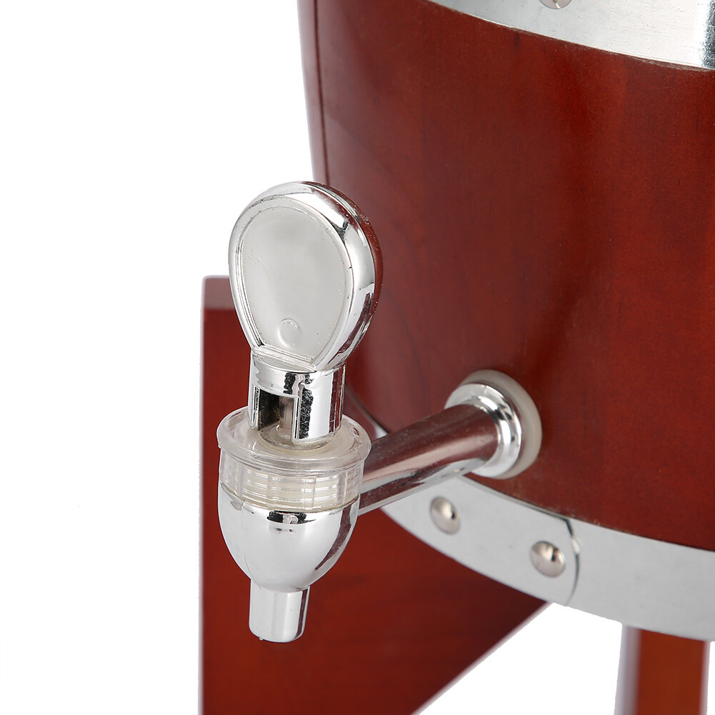 (Brown 3L)Stainless Steel Liner Oak Wood Home Bar Wine Barrel eBay