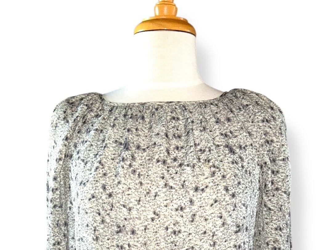 ELIZABETH & JAMES Silk Popover Boutique Blouse Speckled Print size S View 2