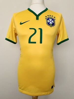Brasilien 2014-2015 Home Copa America Coutinho match worn Nike rare football ...
