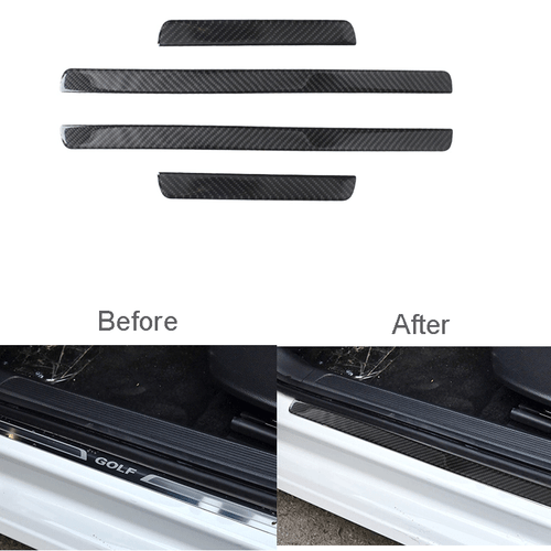 Carbon Fiber Door Sill Scuff Pedal Protect Cover Trim For VW Golf MK7 2014-2019  - Zdjęcie 1 z 8