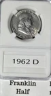 1962 D Franklin Silver Half Dollar VF 90% Silver 50c Very Fine