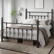 Twin/Full/Queen Size Bed Frame Bedroom Metal Platform With Headboard Footboard