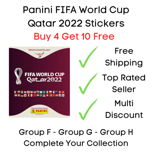 Panini FIFA Fussball-Weltmeisterschaft Katar 2022 Aufkleber - Gruppe F, G, H - 4 kaufen und 10 kostenlos erhalten - Bild 1 von 241