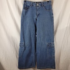 RARE Women's vtg KIK GIRL jeans 90s y2k rave skater wide leg size 3 Stash Pocket