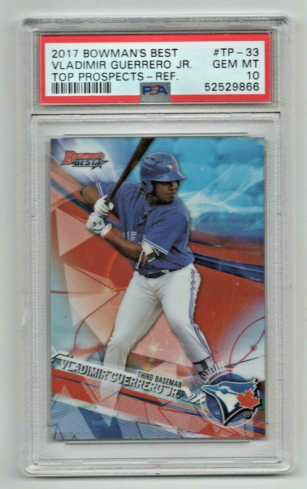2017 Bowman's Best TP Refractor * Rookie * Vladimir Guerrero Jr * #TP33 * PSA 10