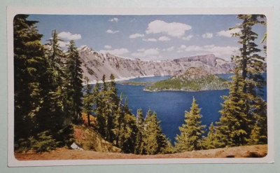 Oregon's Crater Lake National Park, Near Medford - United Air Lines Postcard