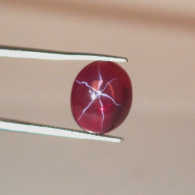 Certified Natural8.25 Ct FL Red Star Ruby 6 Rays Oval Cabochon Loose ...