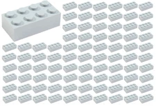 ☀️100 NEW LEGO 2x4 Light Bluish Gray Bricks (ID 3001) BULK Parts star wars