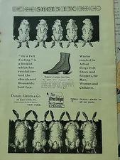 1893 Womens Daniel Green Co Alfred Dolges Slippers Shoes Vintage Fashion ad