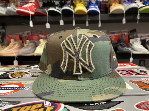 Yankees Green Camo Fitted Hat Size 