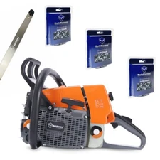 USA Holzfforma 76.5cc G466 Power Head Chainsaw For MS460 + 24inch 3/8 .050 84DL