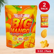 2 Pack Mango Peeling Candy Fruit Candy Peelable Gummies Low Fat 20Pieces/Pack