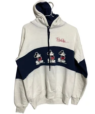Vintage Mickey Mouse Hoodie Velva Sheen Florida Made in USA Large Walt Disney