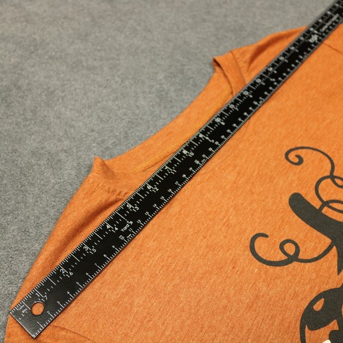 Leopardenmuster Kürbis Grafik T-Shirt Herbst Herbst Halloween Kurzarm Orange S - Bild 9 von 19