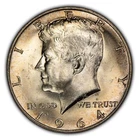 1964 50c Kennedy Silver Half Dollar - Peach Sunset Toning - BU - SKU-Y5168