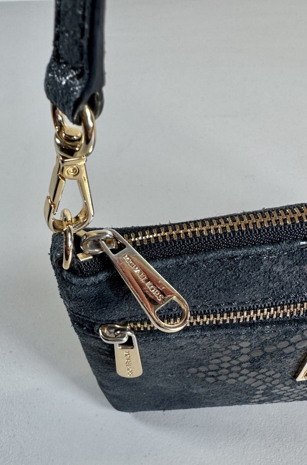 Michael Kors Black Leather Python Clutch Bag with… - image 7