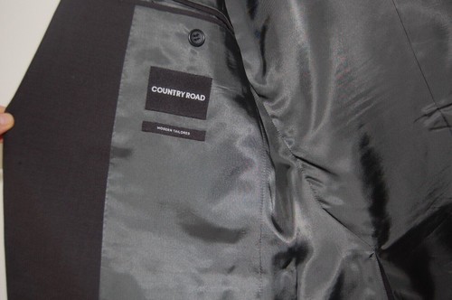 Country Road Mens Business Black Suit Merino Wool, RRP $750 - 第 2/13 張圖片