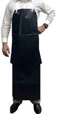 Premium Heavy Duty PVC Double Layer Apron, Black (Pack of 1)