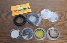 4 Toshiba Hoya Kenko 52mm 55mm Camera Lenses, 2 Collapsible Lens Hoods  2 Cases