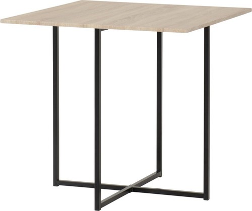 Kent Stowaway Dining Set Oak Effect with 4 Stools Black Frame - Picture 6 of 7