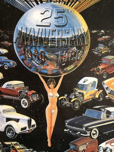 Vintage 1986 International Championship Auto Show 25th Event Poster 21 x 33 - Picture 2 of 2