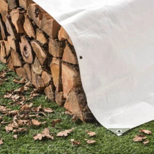 Telo occhiellato impermeabile 2x3 Telone copritutto pesante bianco trasparente - Immagine 2 di 4