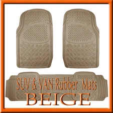 Fits DODGE RAM 2500  HEAVY DUTY SEMI CUSTOM TAN / BEIGE RUBBER FLOOR MATS / 3PCS