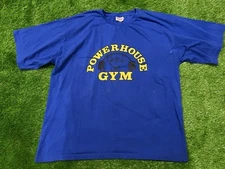 Vintage 90’s Power House Gym Lifting Blue Tee Shirt - Size XXL 2XL
