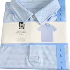 Member's Mark Men's Performance Polo L Blue NWT Golf Shirt Moisture Wicking Soft
