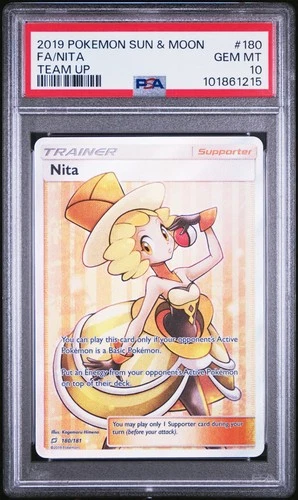 PSA 10 - SM Team Up - Nita - 180/181 - Full Art Ultra Rare