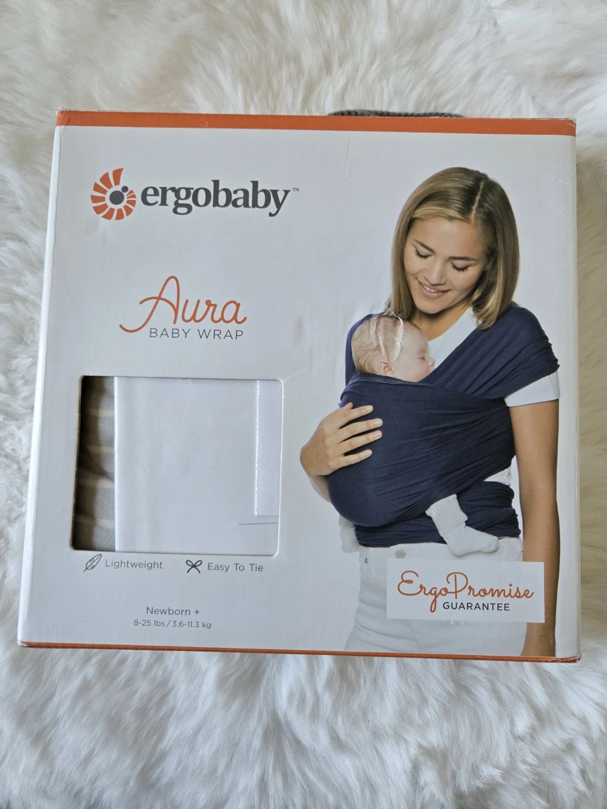 Ergobaby Aura Baby Wrap Newborn+ 8-25 lbs. Lightweight Twinkle Grey Stars