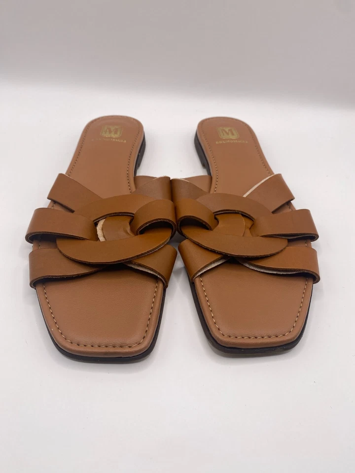 Bruno Magli Women Alessia Brown Leather Sandal Sz 40/9 - Image 3 of 4